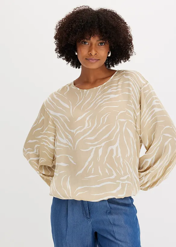 Gedessineerde tuniek van satijn, bonprix