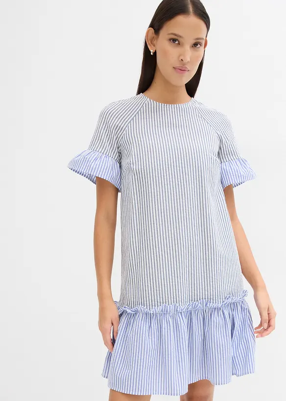 Seersucker mini jurk, bonprix