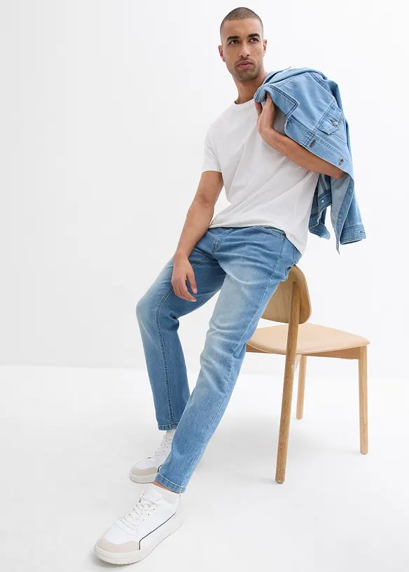 Lichte regular fit stretch jeans, straight (set van 2), bonprix
