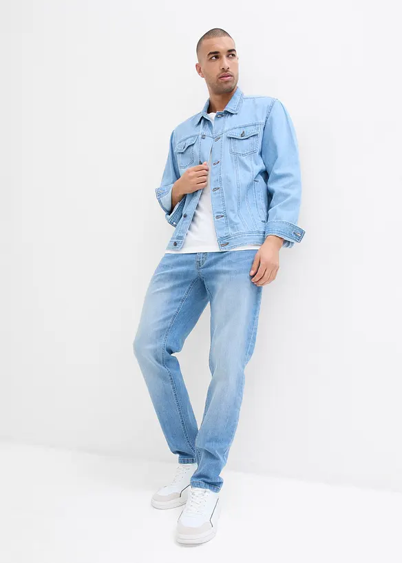 Lichte regular fit stretch jeans, straight (set van 2), bonprix