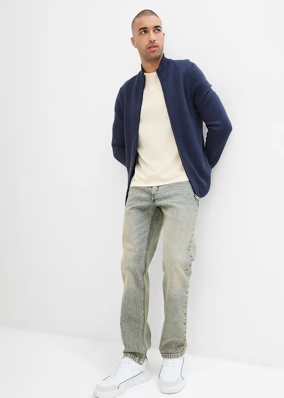 Regular fit stretch jeans van stevig denim, straight, bonprix