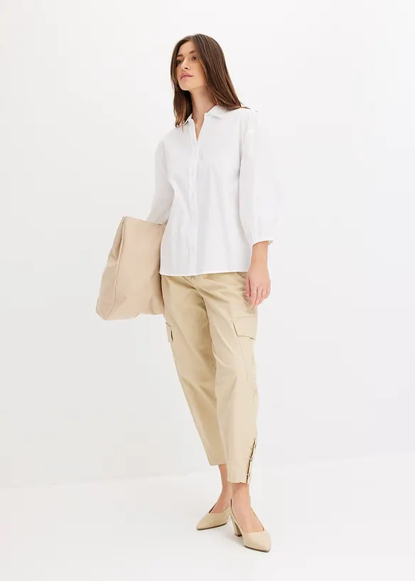 High-low blouse met ballonmouwen, bonprix