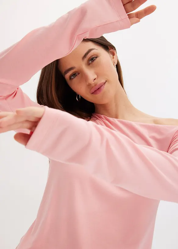 Off shoulder shirt met rimpels, bonprix