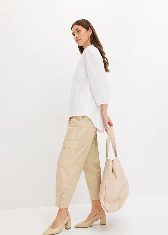 High-low blouse met ballonmouwen, bonprix