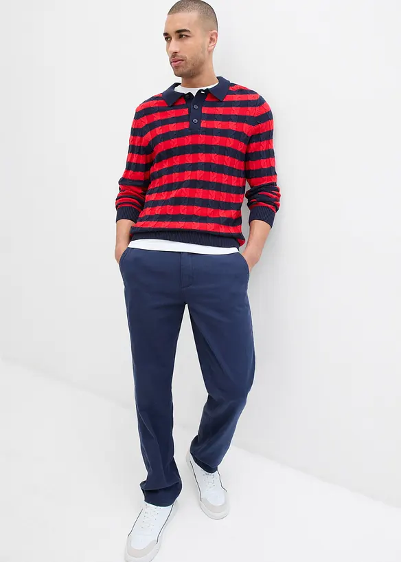 Relaxed fit chino van puur katoen, straight, bonprix