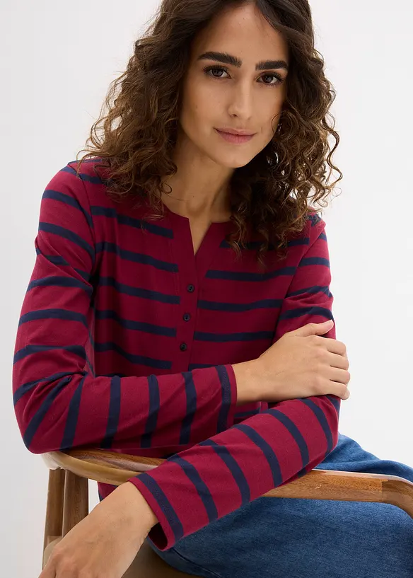 Henley shirt van biologisch katoen, bonprix