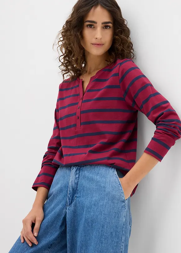 Henley shirt van biologisch katoen, bonprix