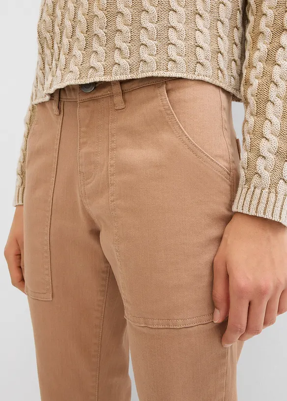 Twill broek van elastische katoenmix, bonprix