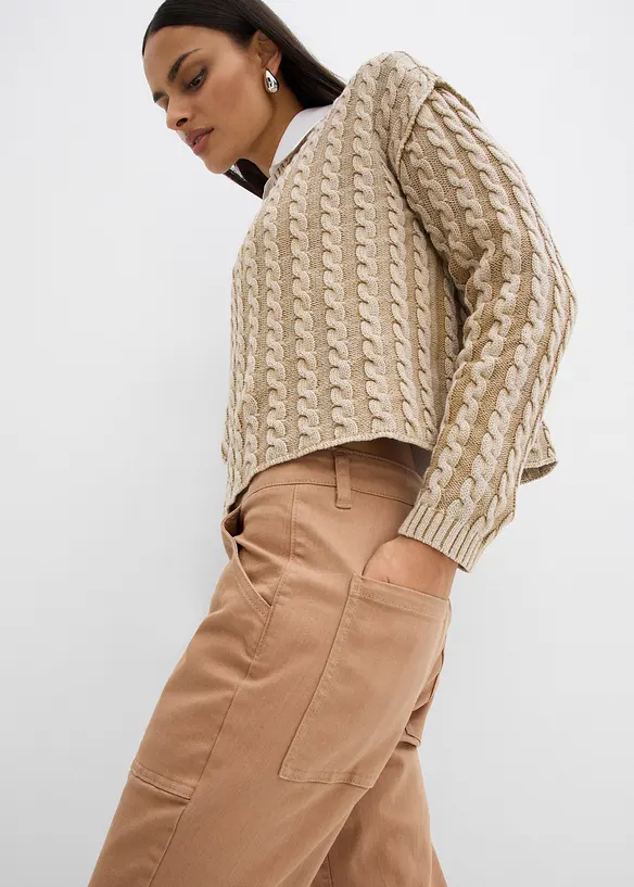Twill broek van elastische katoenmix, bonprix