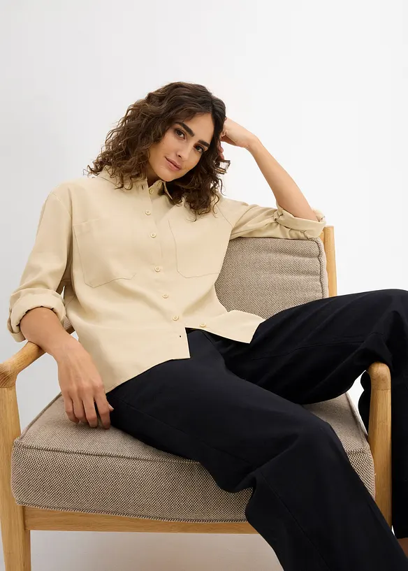 Blouse van een vloeiende viscosemix, bonprix