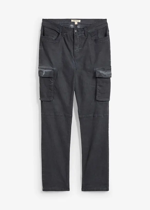 Cargo broek van stretch, washed look, straight, bonprix