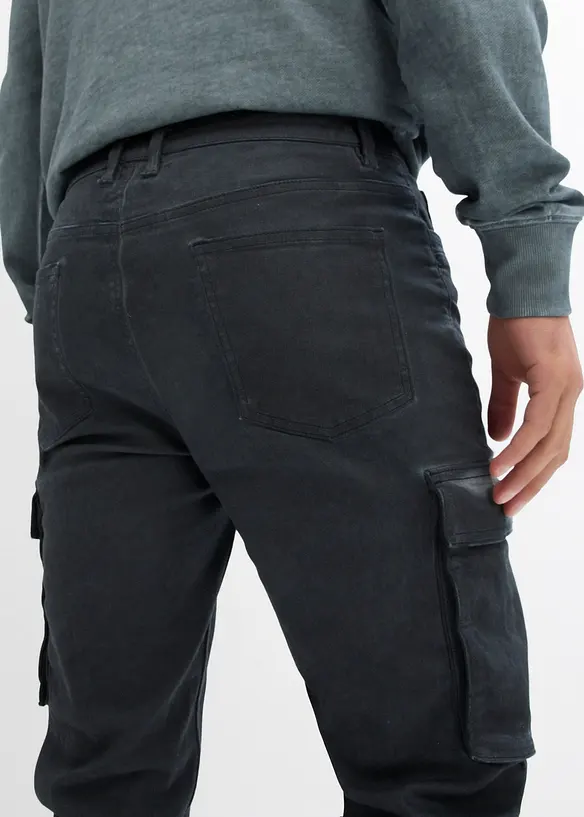 Cargo broek van stretch, washed look, straight, bonprix