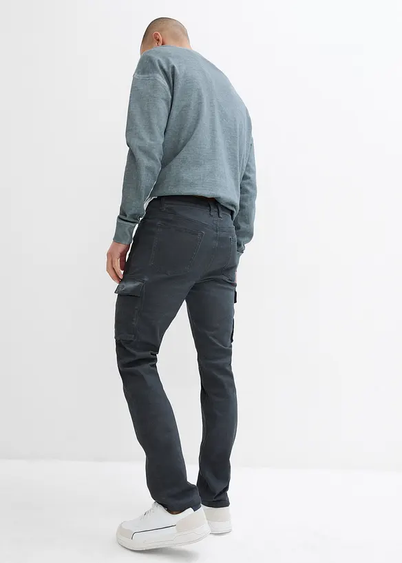 Cargo broek van stretch, washed look, straight, bonprix