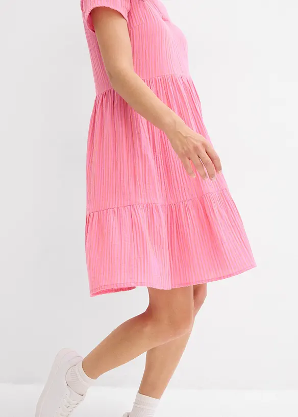Gestreepte jurk van mousseline, bonprix