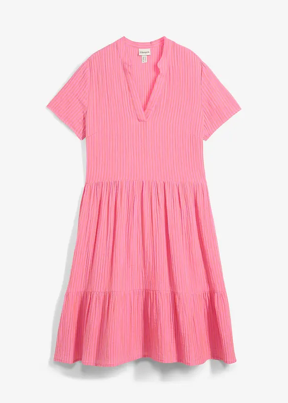 Gestreepte jurk van mousseline, bonprix