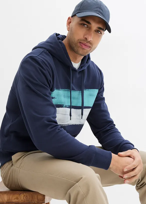 Sweater met capuchon van biologisch katoen, bonprix