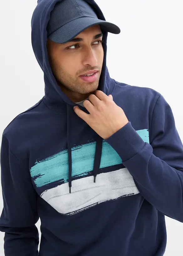 Sweater met capuchon van biologisch katoen, bonprix