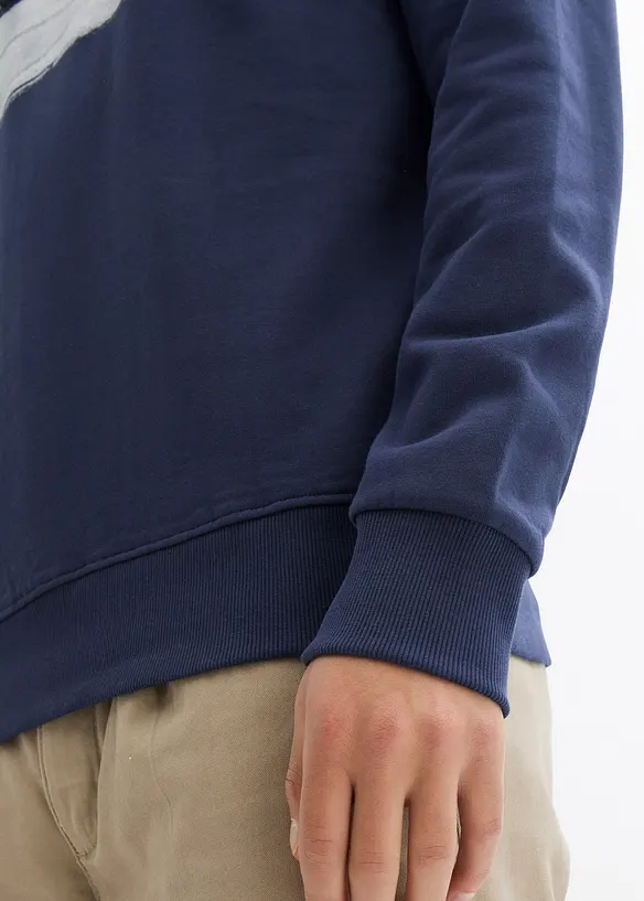 Sweater met capuchon van biologisch katoen, bonprix