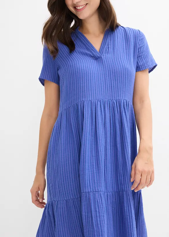 Gestreepte jurk van mousseline, bonprix