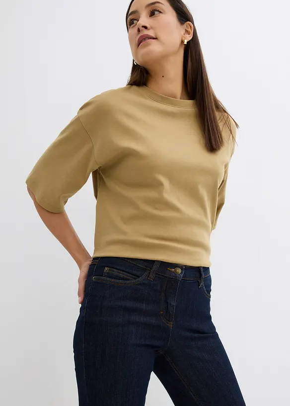 Bootcut stretch jeans, mid waist, bonprix