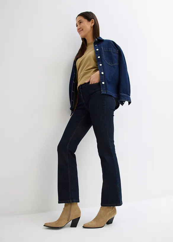 Bootcut stretch jeans, mid waist, bonprix