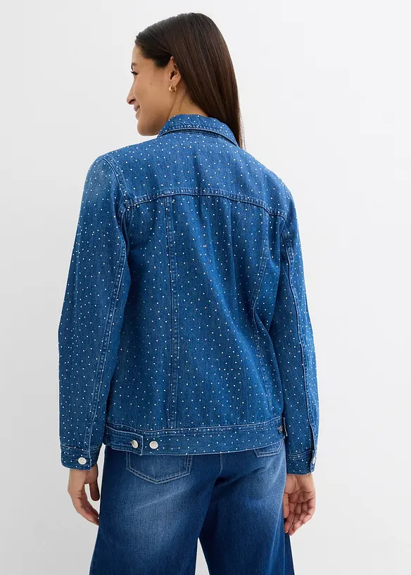Spijkerjas met strass, bonprix