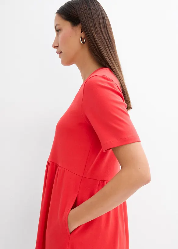Wijd uitlopende jersey jurk, bonprix
