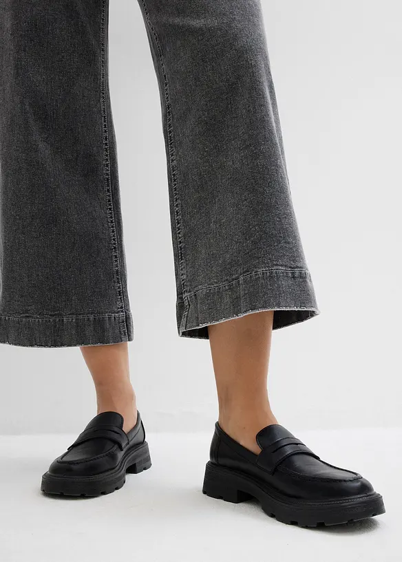 Wide Leg Jeans High Waist, cropped, bonprix