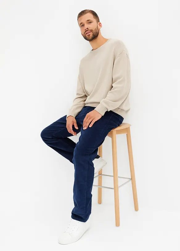 Relexed fit corduroy thermobroek, straight, bonprix