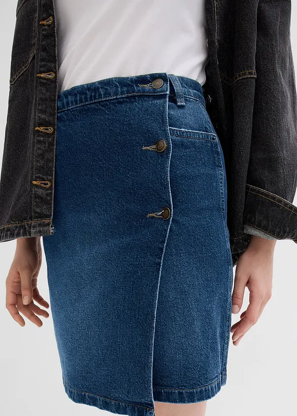 Spijkerrok wikkel-look, bonprix
