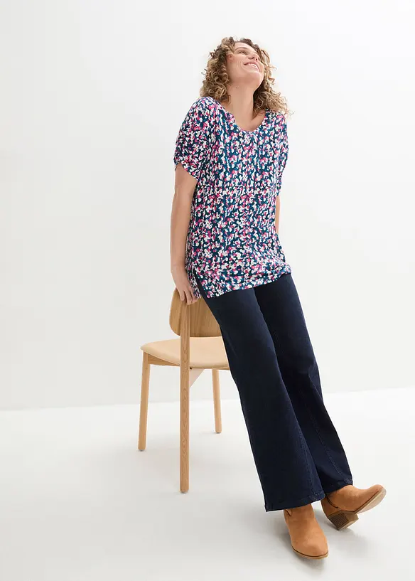Jersey shirt in een linnen-viscosemix, bonprix