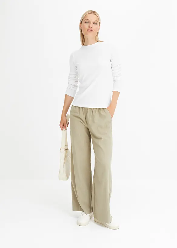 Geribde longsleeve van puur katoen, bonprix