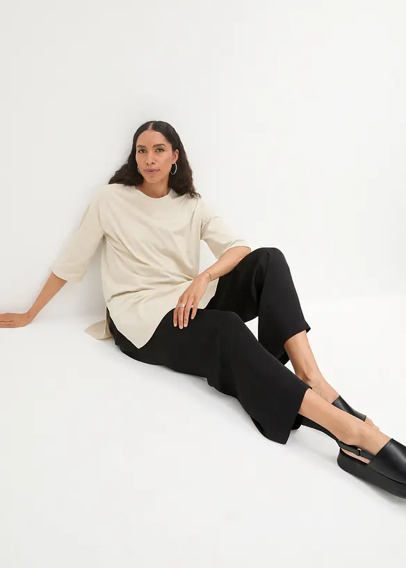 Oversized longshirt van biologisch katoen, bonprix