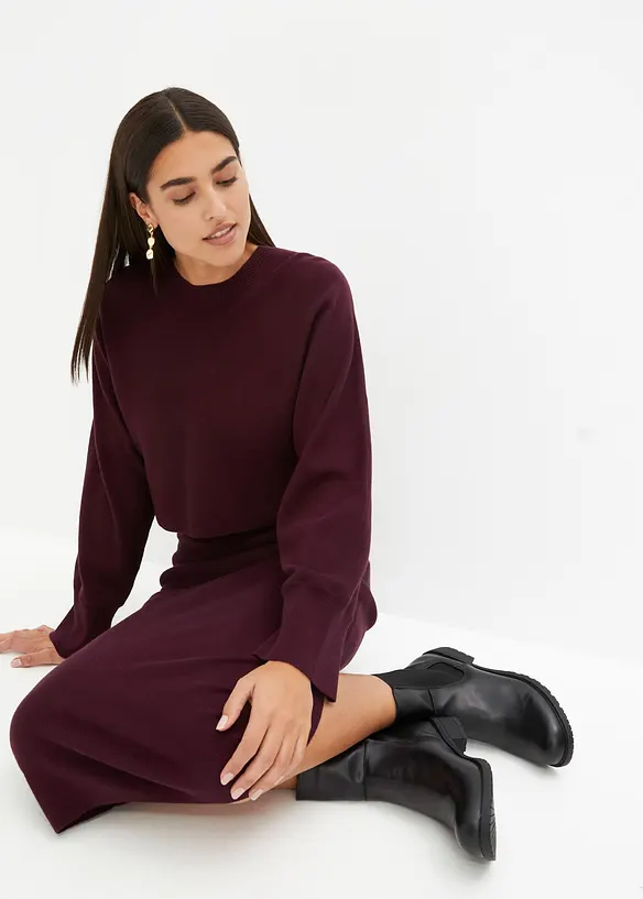 Gebreide jurk en shirt (2-dlg. set), bonprix