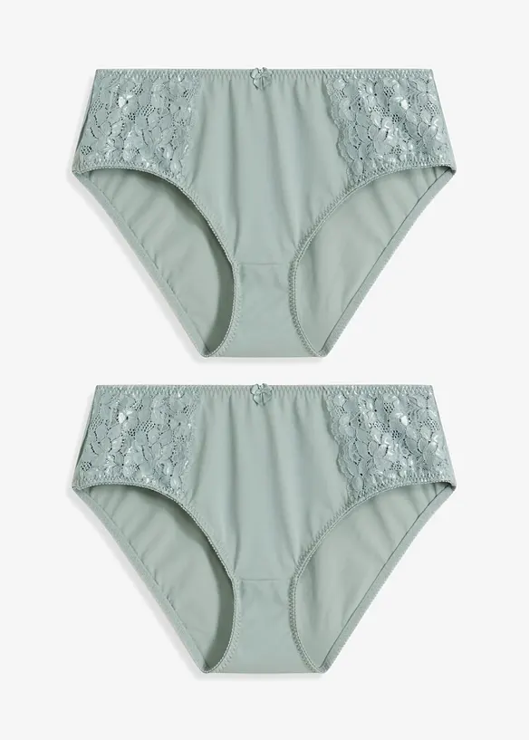 Maxislip met fijn kant (set van 2), bonprix