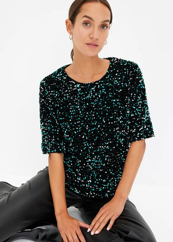 Shirt met pailletten, bonprix