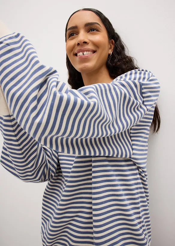 Oversized sweater met strepen, bonprix