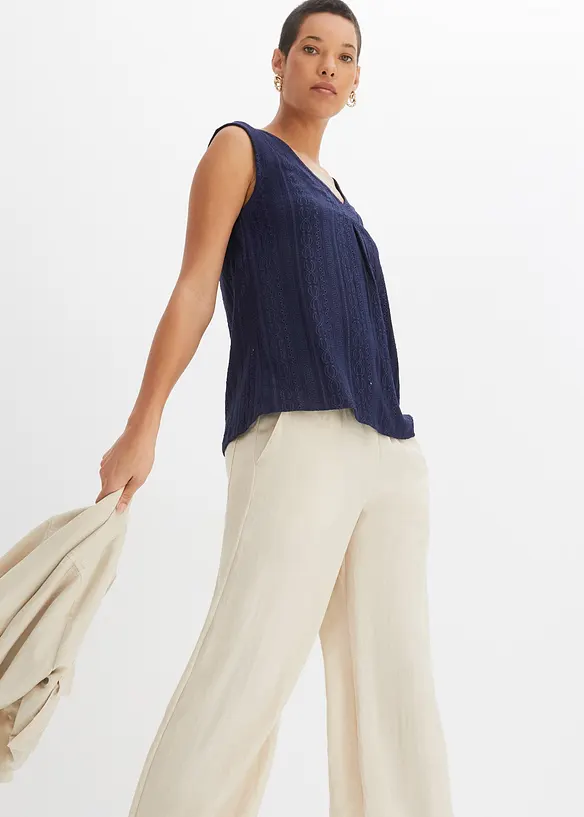Top met broderie anglaise, bonprix