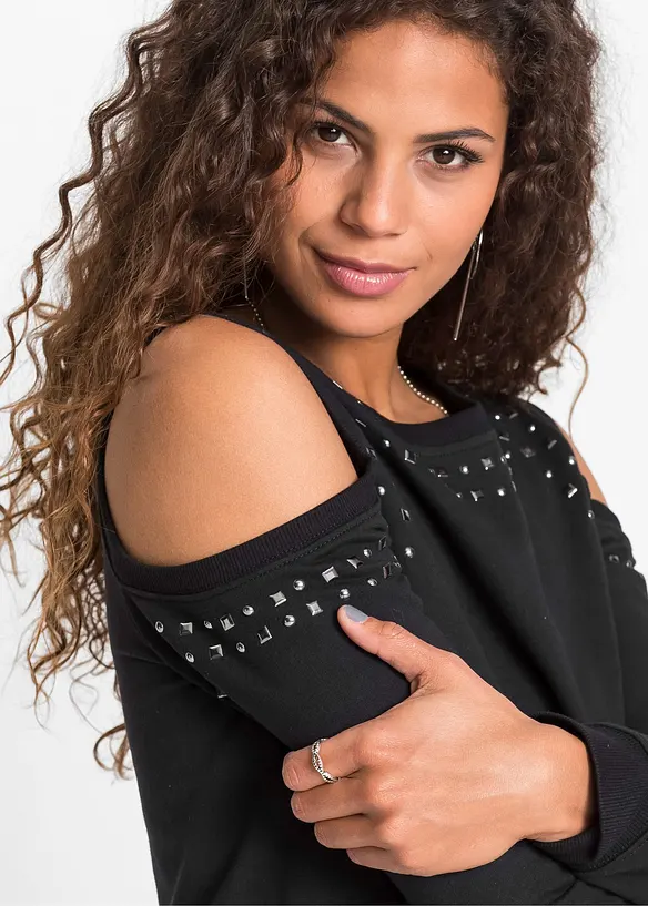Sweater met cut-outs en studs, RAINBOW