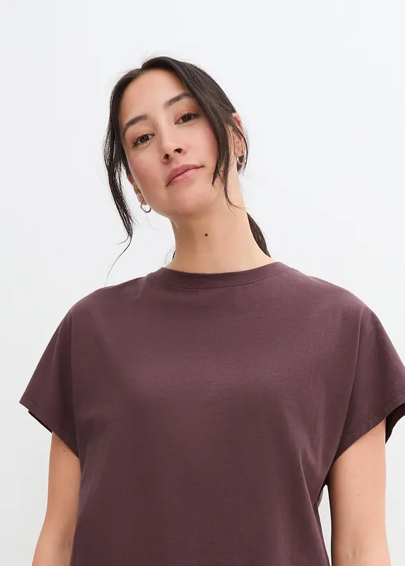 Shirt in een katoen-viscosemix met strikkoordje aan de zoom, bonprix