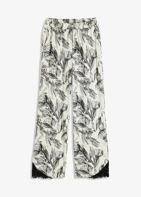 Wijde pyjamabroek met viscose, bonprix