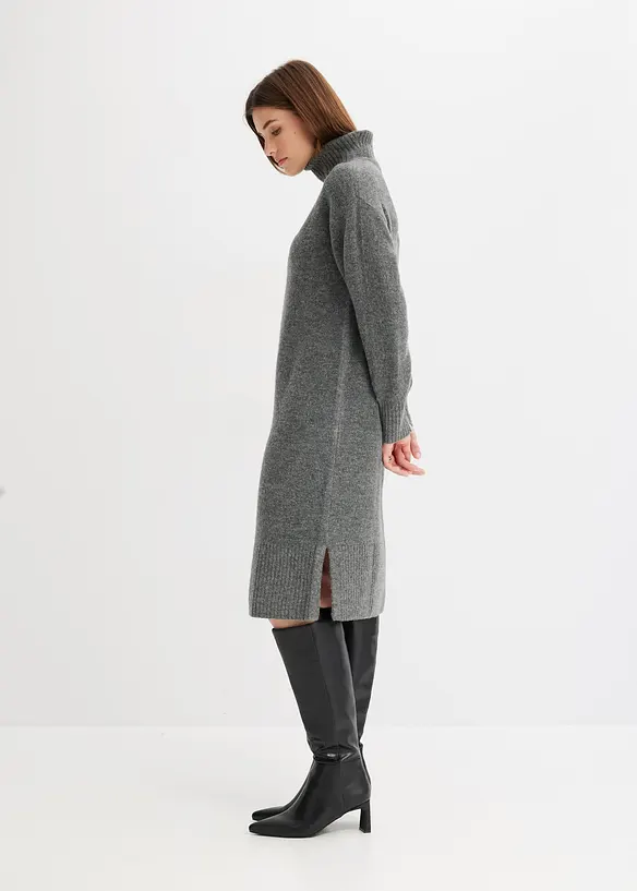 Gebreide jurk met split, bonprix
