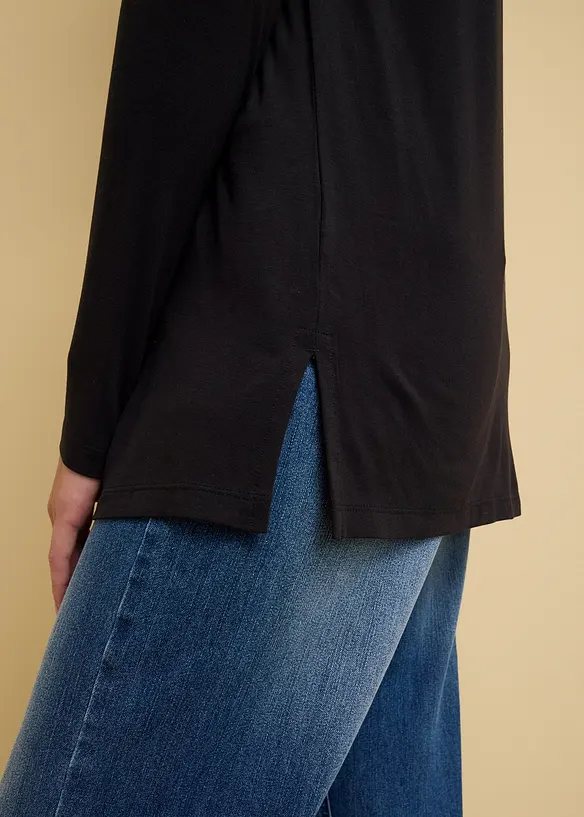 Longsleeve van viscose met kerstmotief, bonprix