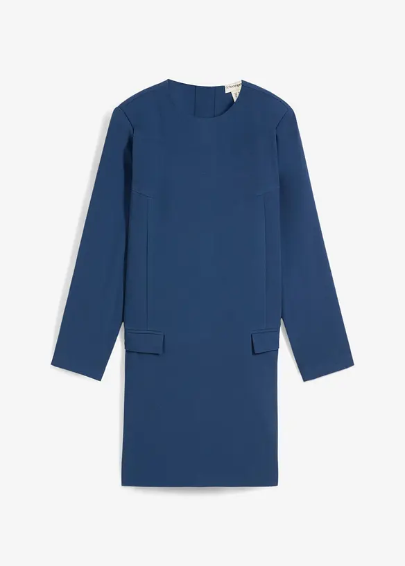 Mini-jurk met schoudervullingen van viscosemix, bonprix