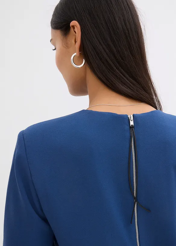 Mini-jurk met schoudervullingen van viscosemix, bonprix