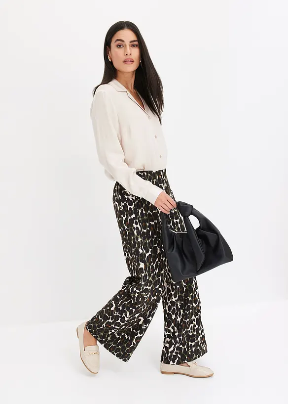 Blouse van satijn met reverskraag, bonprix
