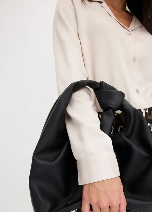 Blouse van satijn met reverskraag, bonprix