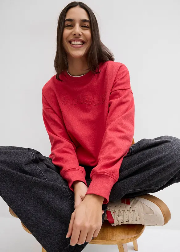 Oversized sweater van een zachte katoen-mix, bonprix