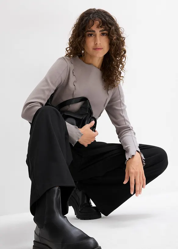 Broek met contrasterende tailleband, bonprix