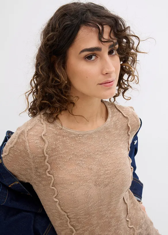 Gebreid shirt met structuurpatroon, bonprix